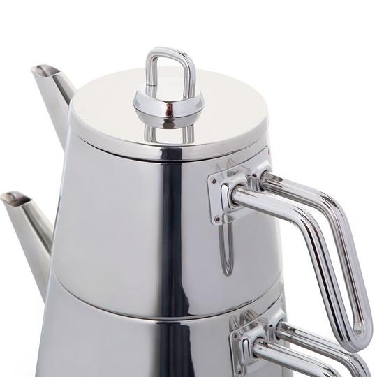 Stainless Steel Turkish Tea Pot Metallic Grey - Caydanlik — 3