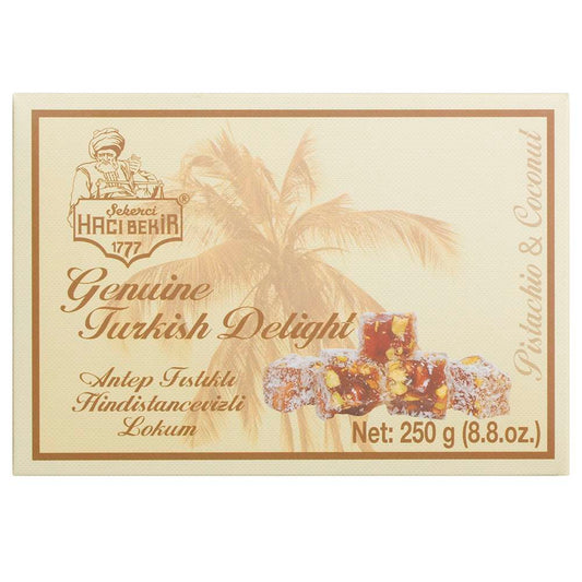 Coconut Coated Turkish Delight with Extra Pistachio - TurkishTaste.com