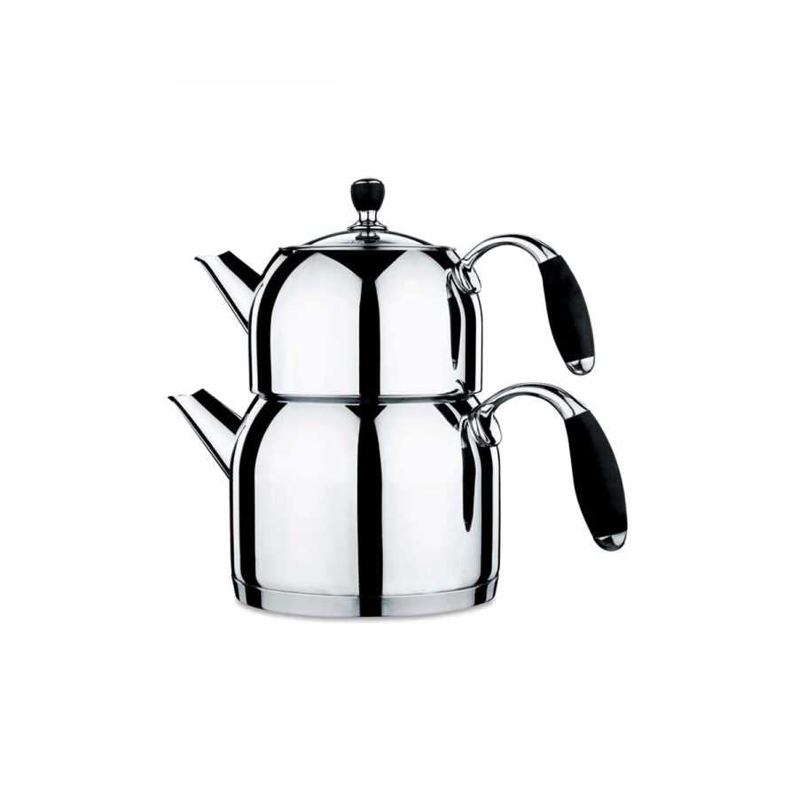 Stainless Steel Turkish Tea Pot Black Caydanlik