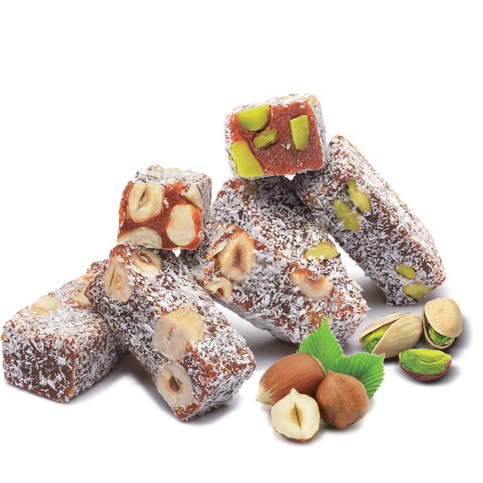 Turkish Delight Pistachio, Coconut and Hazelnut Flavored - TurkishTaste.com