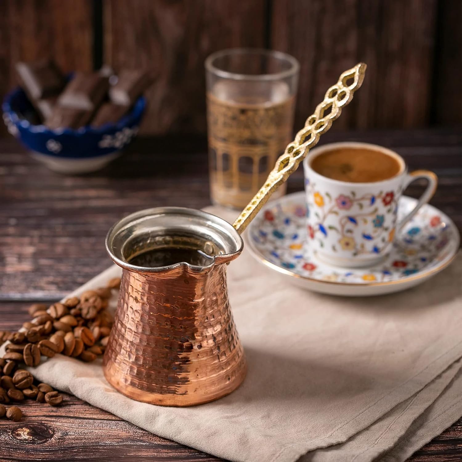 Turkish Coffee Set Copper Coffee Pot Arabic Coffee Set 