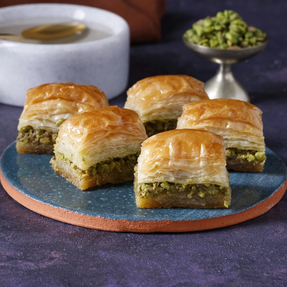 Fresh Diabetic Sugar Free Baklava with Pistachio