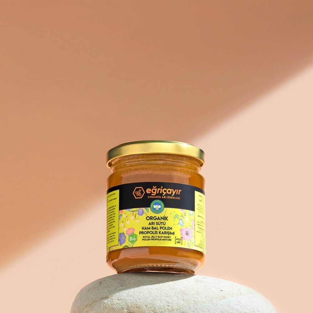 Organic Royal Jelly, Honey, Pollen, Propolis Mix