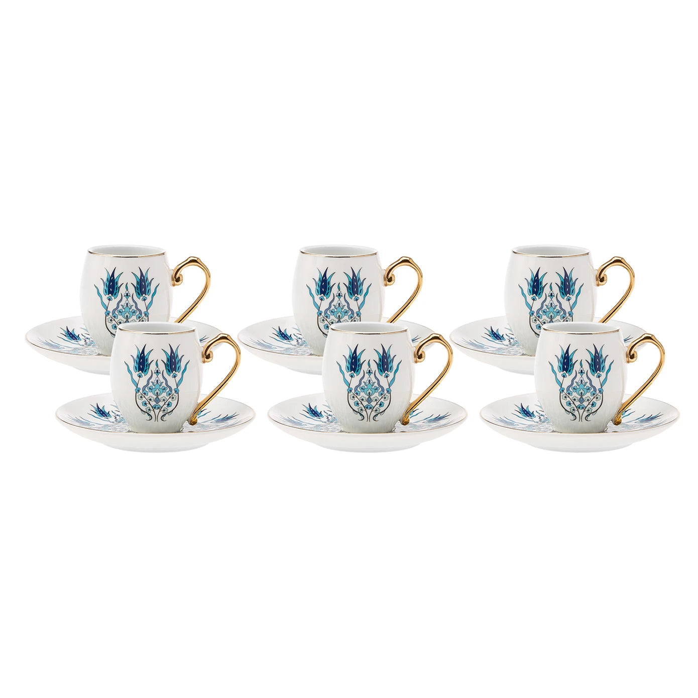 Turkish Coffee Cup Set Iznik Design
