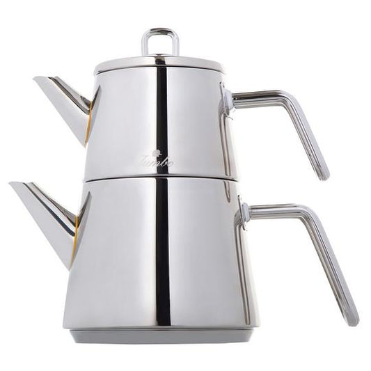 Stainless Steel Turkish Tea Pot Metallic Grey - Caydanlik — 2