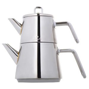 Stainless Steel Turkish Tea Pot Metallic Grey - Caydanlik