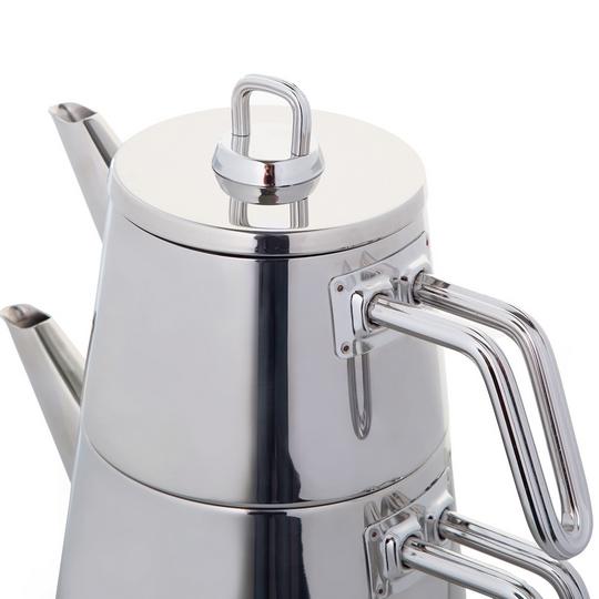 Stainless Steel Turkish Tea Pot Metallic Grey - Caydanlik