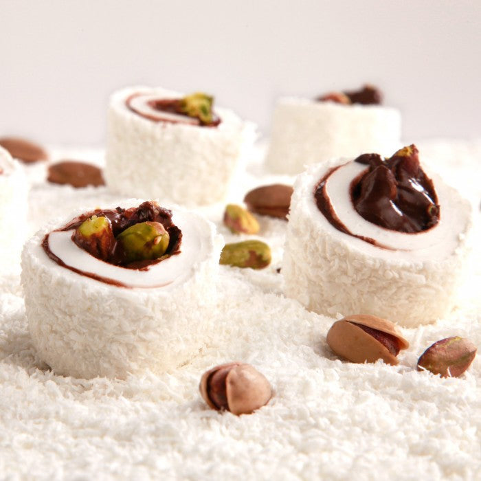 Sultan Turkish Delight with Coconut Covered, Chocolate and Pistachio Filling