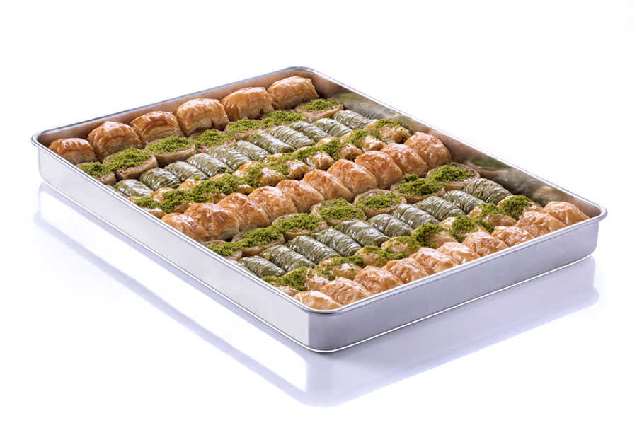 Assorted Mixed Fresh Baklava on Tray - TurkishTaste.com