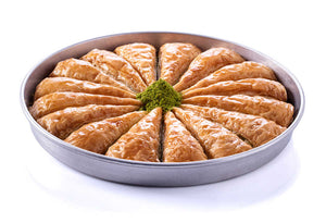 Carrot Slice Fresh Baklava with Pistachio on Tray - TurkishTaste.com