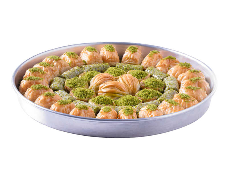 Special Tray Fresh Baklava with Pistachio - TurkishTaste.com