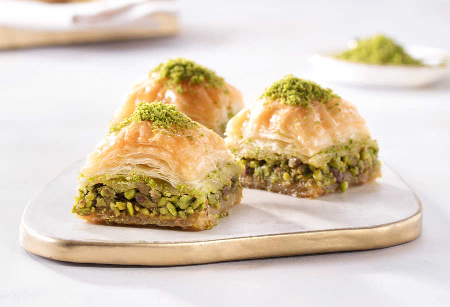 Fresh Square Baklava with Pistachio - TurkishTaste.com