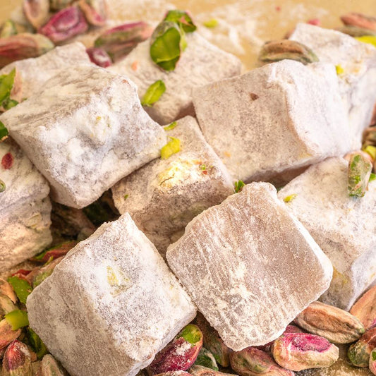 Turkish Delight with Extra Pistachio - TurkishTaste.com