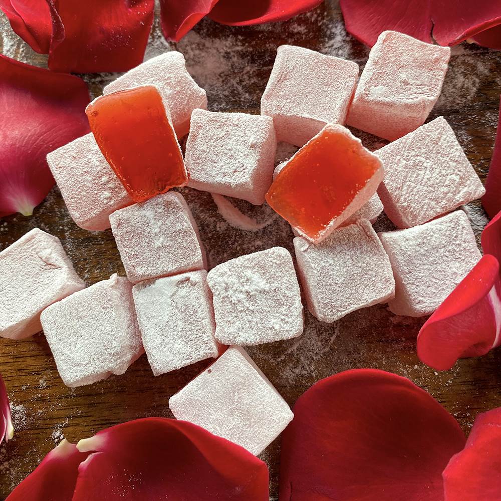 Turkish Delight with Rose Flavored - TurkishTaste.com