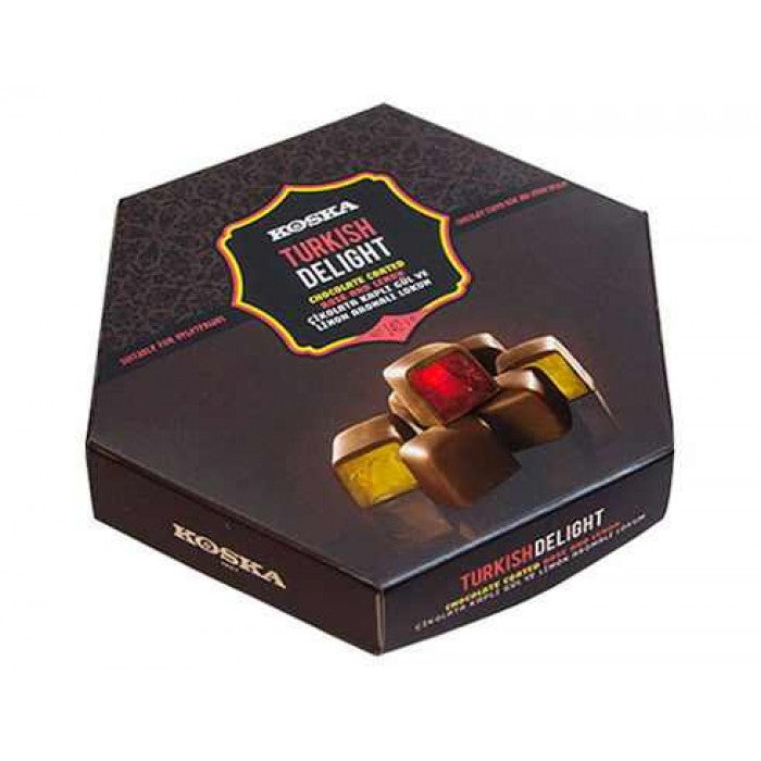 Turkish Delight Lemon and Rose Flavored Chocolate Coated - TurkishTaste.com