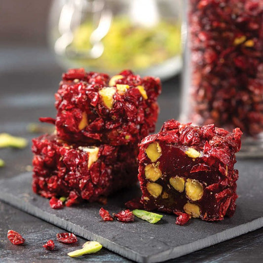 Turkish Delight Pomegranate Covered with Pistachio - TurkishTaste.com