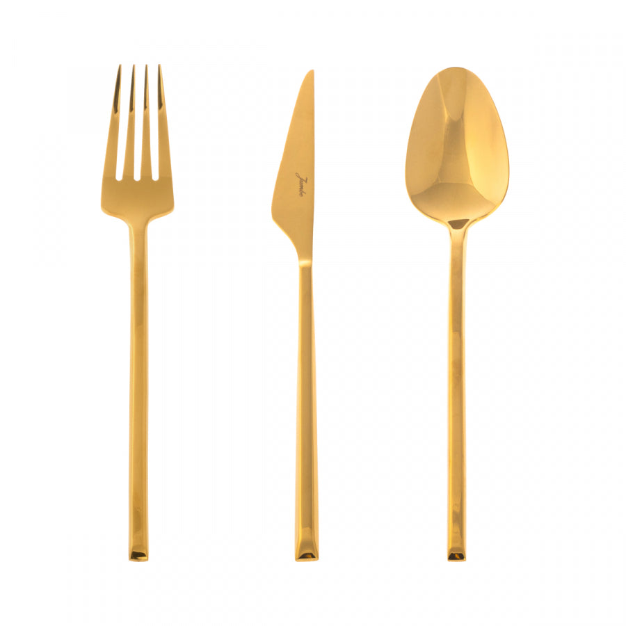 Stainless Steel Titanium Gold 18 Pieces Flatware Set