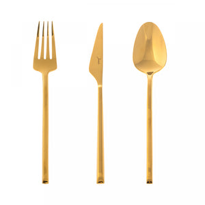 Stainless Steel Titanium Gold 18 Pieces Flatware Set