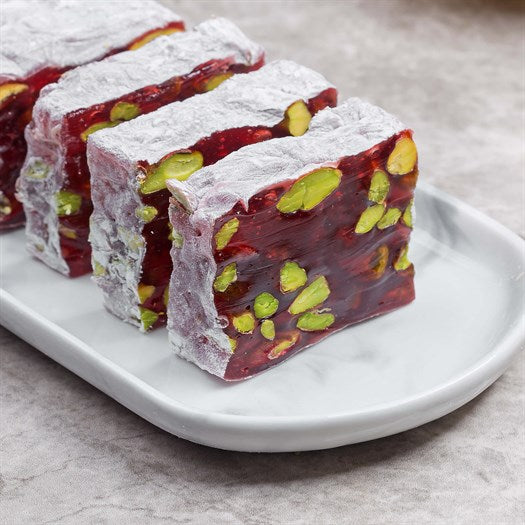 Pomegranate Pistachio Croquant Turkish Delight - TurkishTaste.com