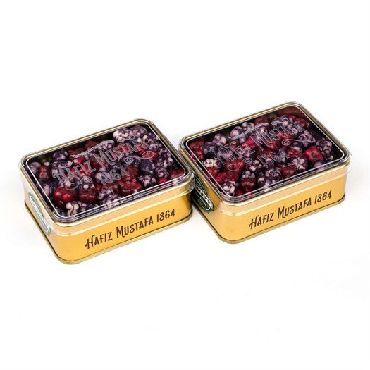 Mixed (Cherry and Blackberry) Dragee Metal Box - TurkishTaste.com