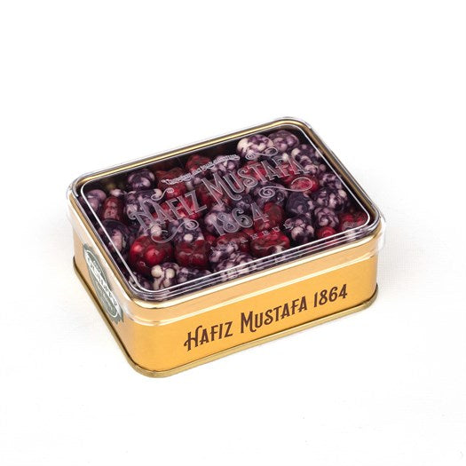 Mixed (Cherry and Blackberry) Dragee Metal Box - TurkishTaste.com