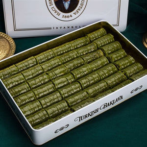 Pistachio Roll in Metal Gift Box - TurkishTaste.com