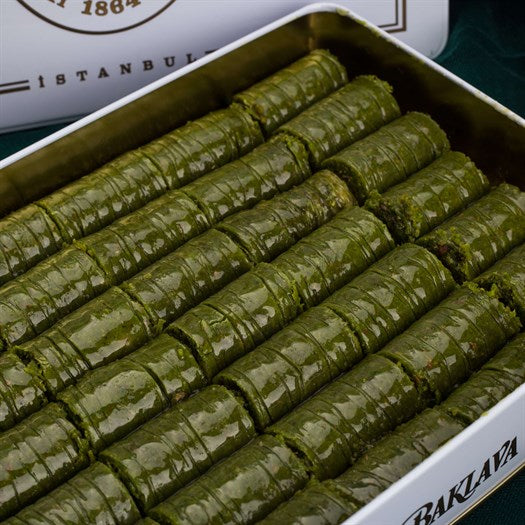 Pistachio Roll in Metal Gift Box - TurkishTaste.com