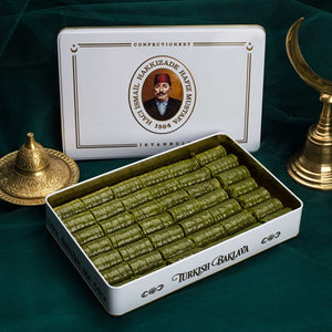 Pistachio Roll in Metal Gift Box - TurkishTaste.com