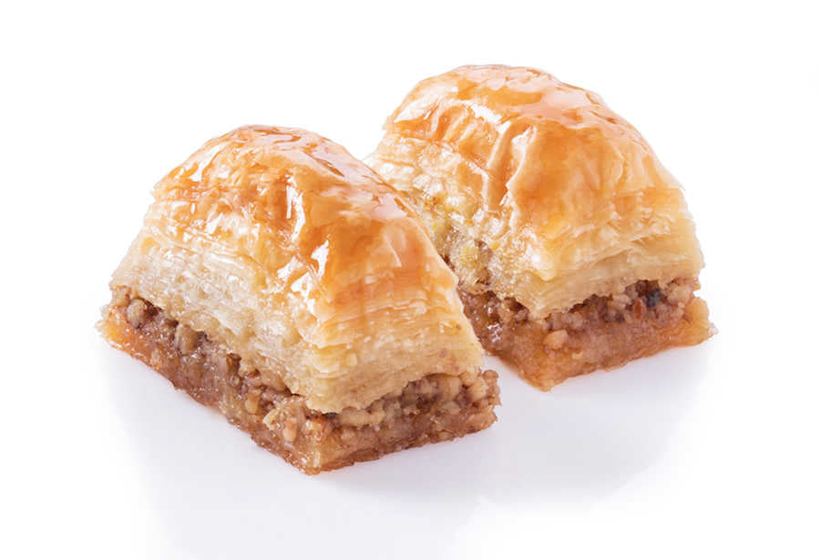 Fresh Baklava with Walnuts on Tray — 2
