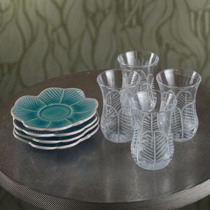 Tea Cup Set - Trefoil - TurkishTaste.com