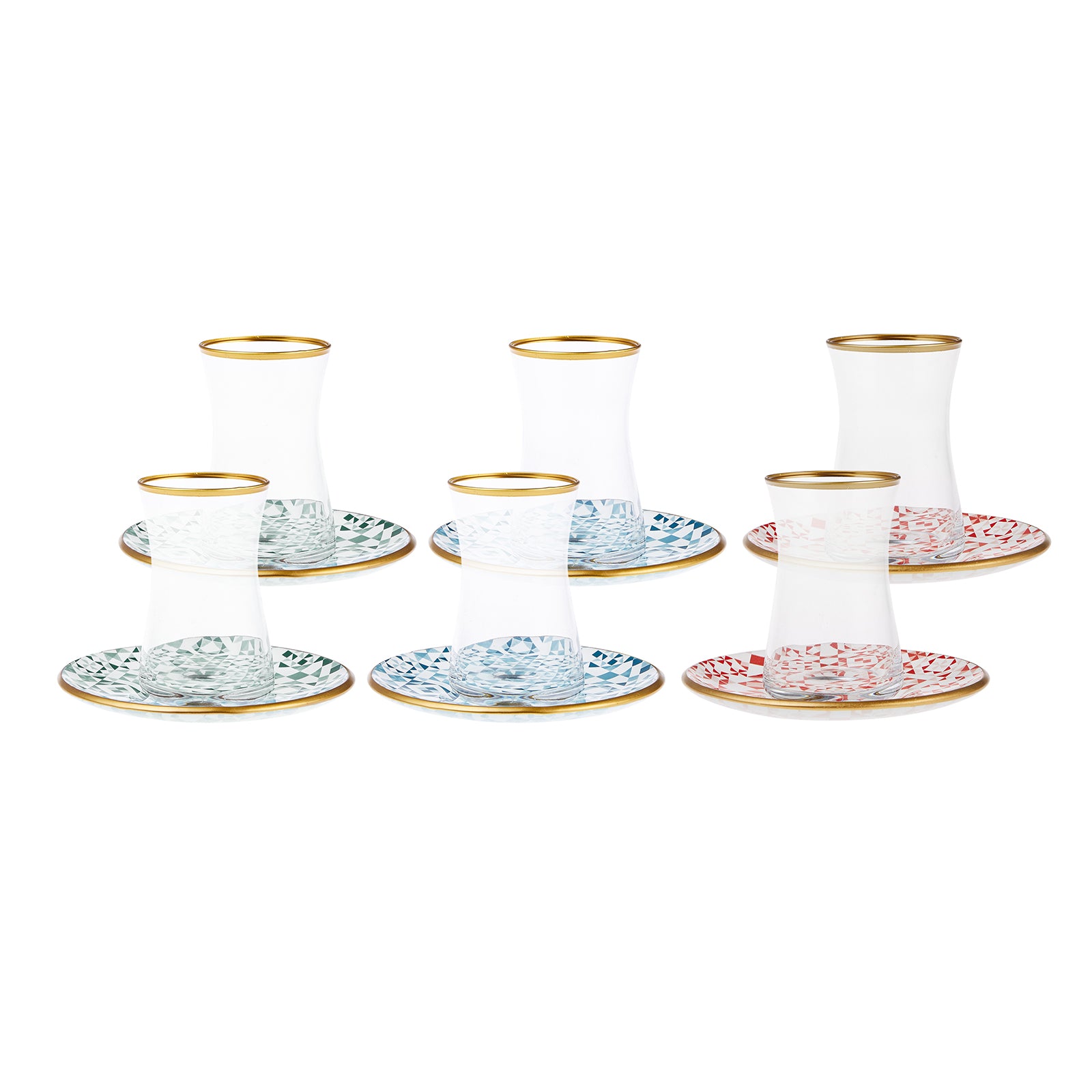 Turkish Tea Cup Set - Colorful