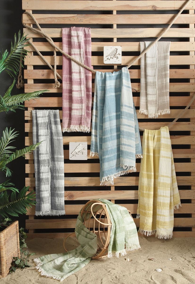 Sade Turkish Towel Peshtemal 100% Cotton Grey
